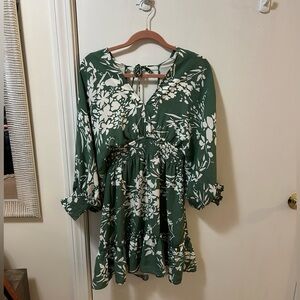 Floral Flowy Open Back Dress